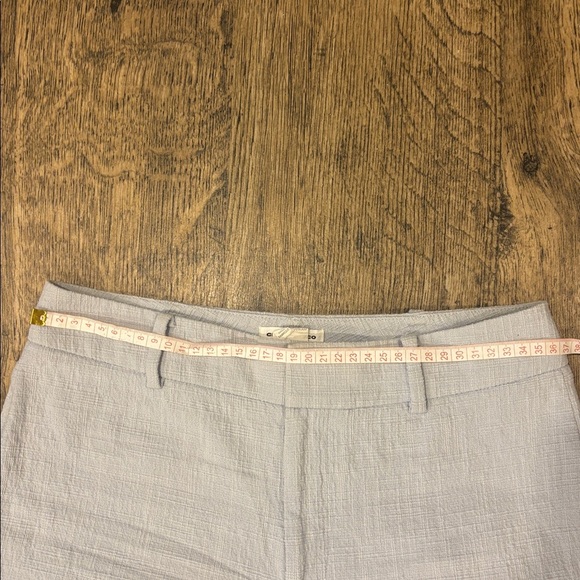 Club Monaco Soft Light Blue Cropped Textured Ankle Pants - Picture 8 of 10